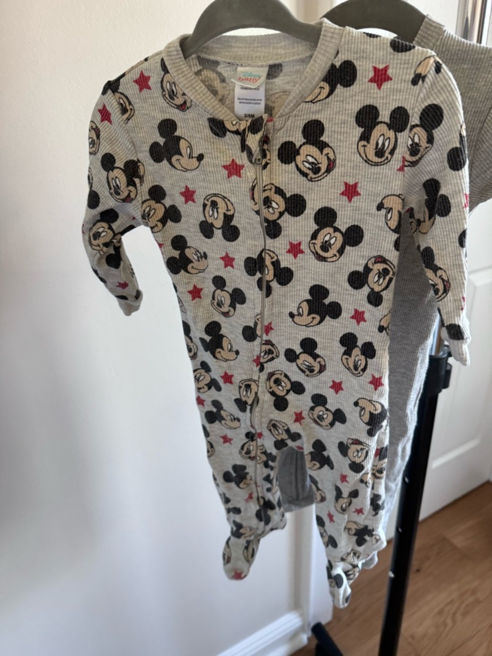 Disney Mickey Mouse Blue, Light Blue & Gray Baby One-Piece Footies - 5 Pack - Picture 5 of 6